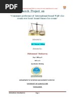 Reserch Project On: "Consumer Preference of International Brand Wall's Ice-Cream Over Local Brand Omore Ice-Cream"