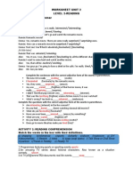 Interested / Interesting Bored / Boring: Worksheet Unit 2 Level 2-Reading ACTIVITY 1: Grammar