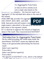 Introduction To Aggregate Functions