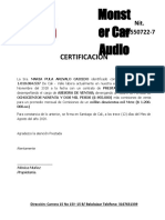 CERTIFICACION Mosnter Car