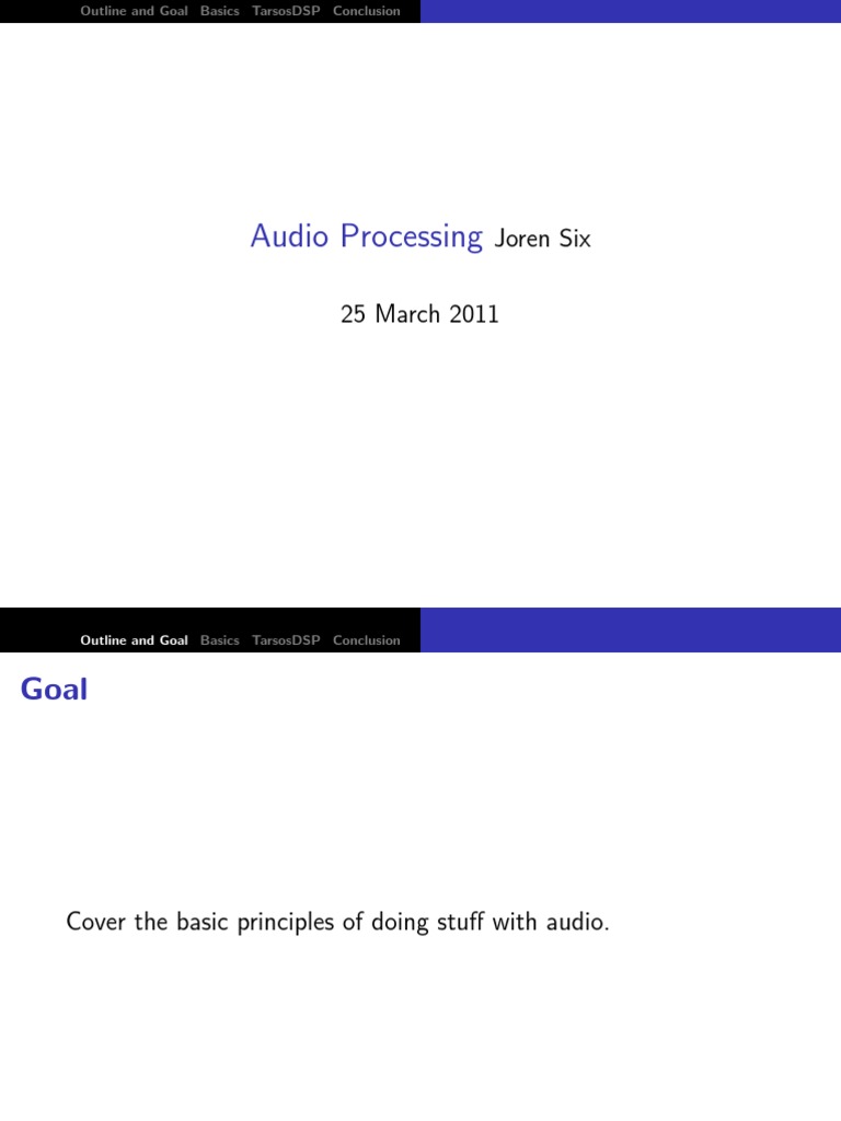 TarsosDSP: Java Audio Processing Guide | PDF | Sampling (Signal ...
