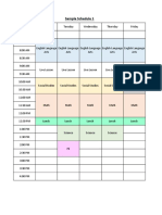 Sample Schedules