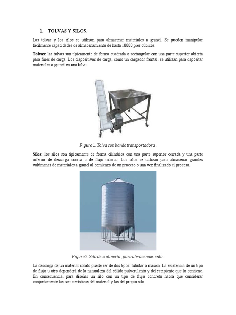 Diseño y Tipos de Tolvas y Silos | PDF
