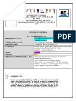 Información General. Guía de Aprendizaje No. Castellano (Ética y Valores, Artística, Ciencias Naturales, Sociales) Nombre de La Guia(s)