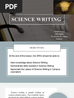 Science Writing: Carol P. Cuevas BSE-English Dr. Anacleta M. Cabigao Professor