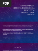 Propiedades y Generalidades de la respuesta inmunitaria