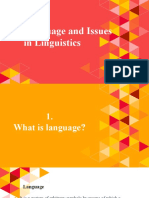 Language and Issues in Linguistics