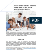 Resolución y socialización de estudios de casos sobre comunicación y trabajo en equipo en el sector administrativo empresarial