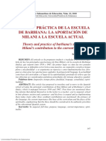 Teor+¡a y Pr+íctica de La Escuela de Barbiana La Aportaci+ N de Milani A La Escuela Actual