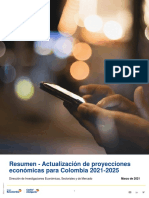 Resumen Proyecciones Económicas Colombia 2021-2025 - Marzo 2021