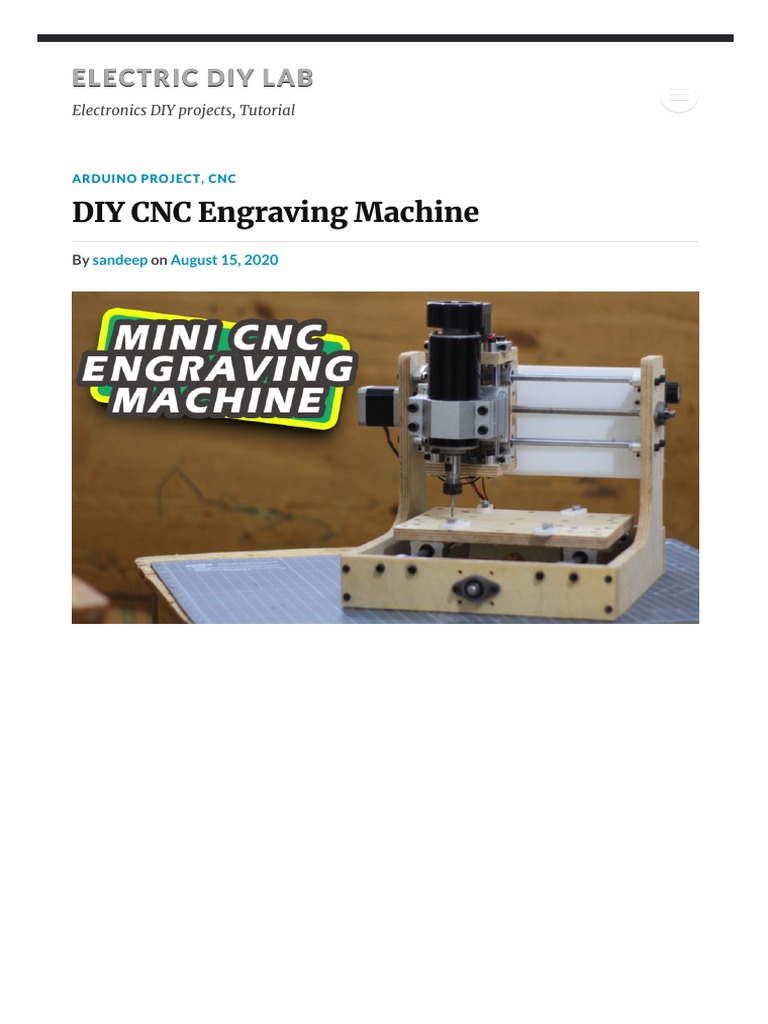 DIY CNC Engraving Machine - Electric Diy Lab | PDF | Numerical Control ...