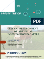 Recent Development of Artificial Insemination in Cattle