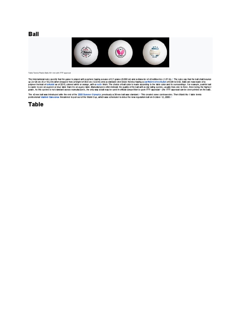 Coefficient of Restitution Celluloid Table Tennis Plastic Balls 40+ MM