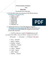Kamar McFarlane - Calculate Molar Mass Worksheet