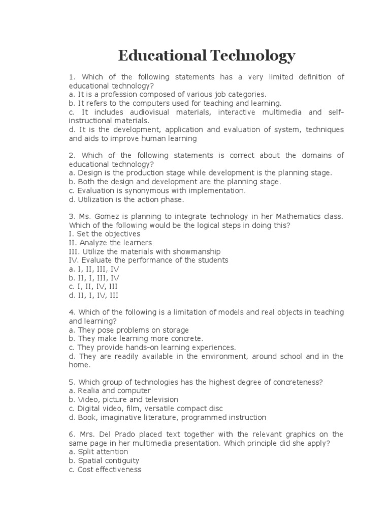 Evaluating Educational Technology Tools | PDF | Educational Technology ...