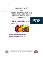 Learning Packet For Police Organization and Administration (Lea 1) (Week 1-18)