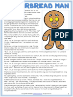 Gingerbread Man Esl Printable Fairy Tale Reading Text For Kids