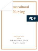 Transcultural Nursing: Health Culture, Traditions, and Beliefs in Region 10: Iligan City