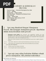 Manajemen & Kebijakan Proyek