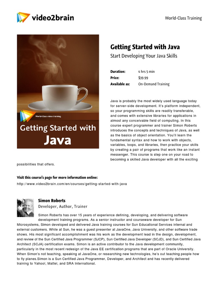 Getting Started With Java | PDF | Java (Programming Language) | Software