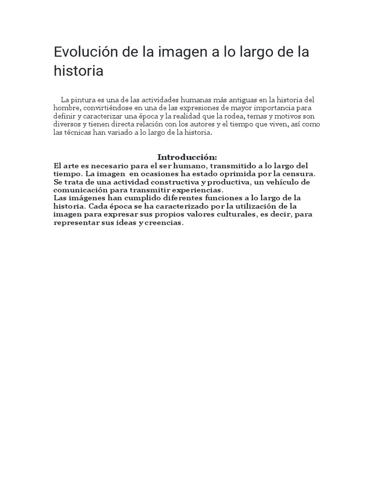 Evolución de la imagen en la historia | PDF | Pinturas | Renacimiento