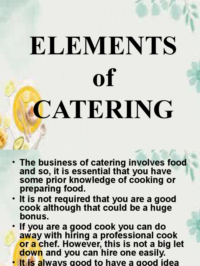 Starting a Successful Catering Business | PDF | Waiting Staff | Business