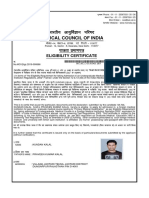 MCI eligibility certificate