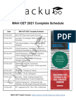 MAH CET 2021 Complete Schedule