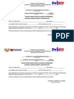 Pantawid Pamilyang Pilipino Program School Enrollment Certificate
