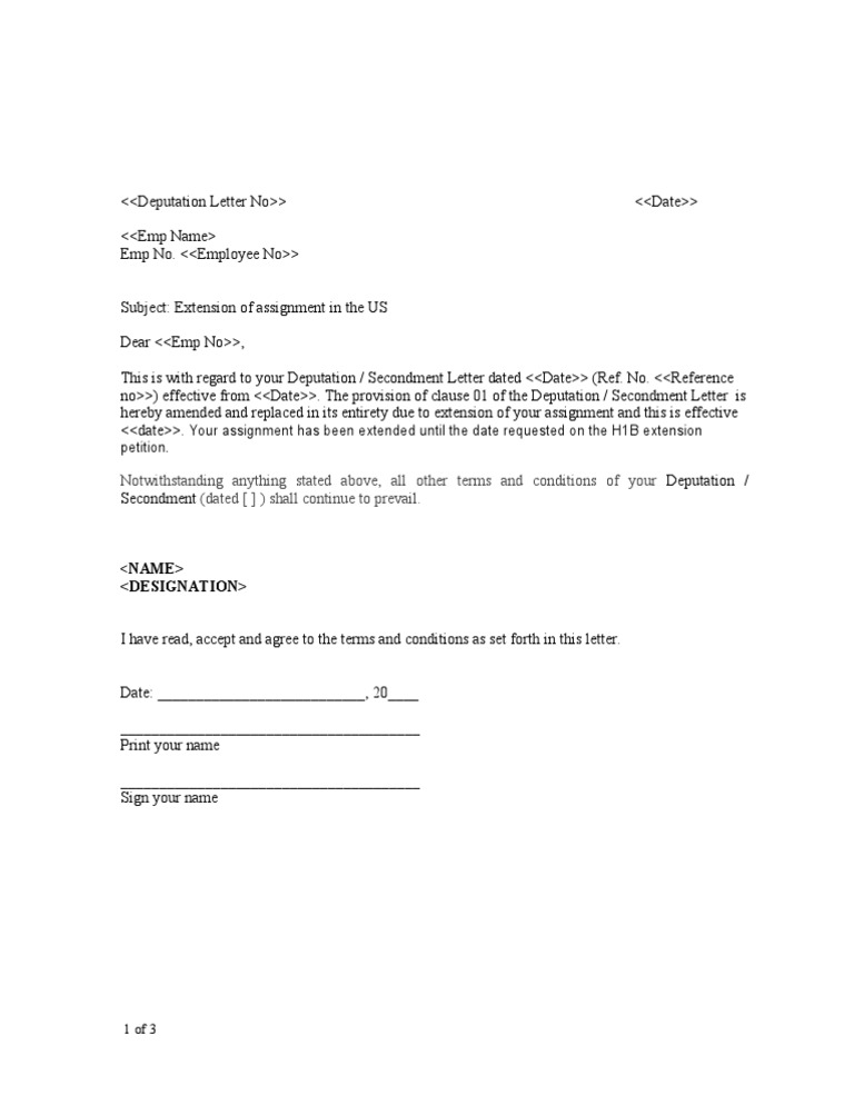 Amended DEPTExtensionofassignmentin US | PDF