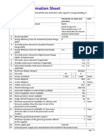 Product Information Sheet: Parameter Parameter or Value and Precision Unit