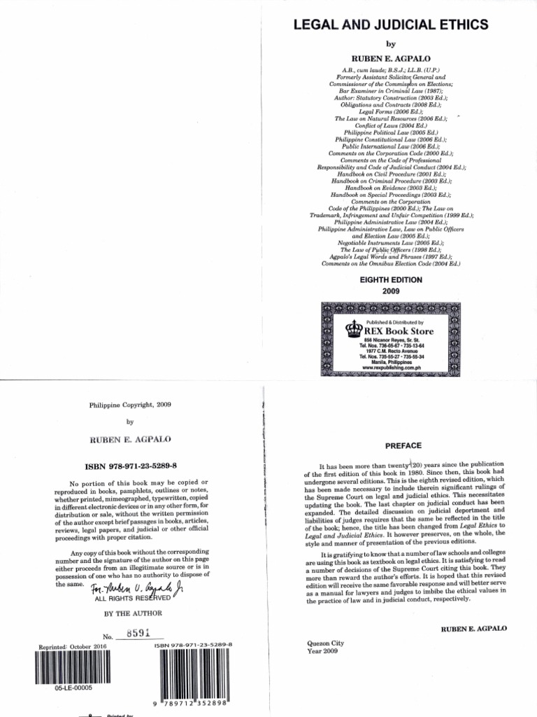 Legal and Judicial Ethics Agpalo PDF