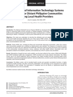 Acceptability of Information Technology Systems Developed For Distant Philippine Communitiesamong Local Health Providers