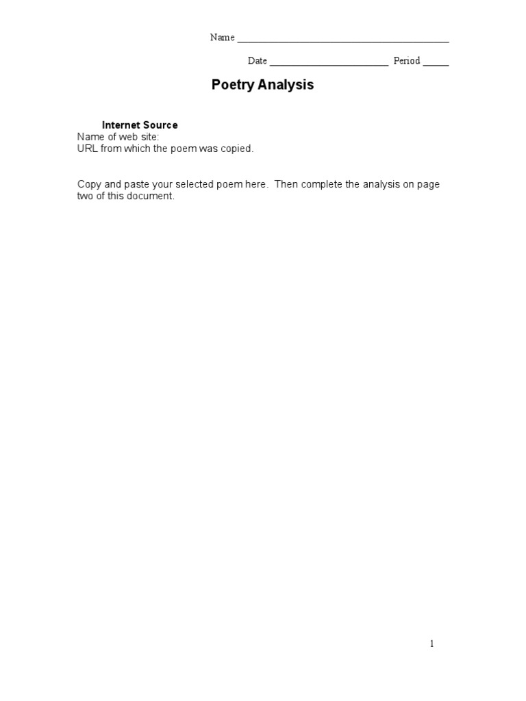Poetry Analysis: Internet Source | PDF