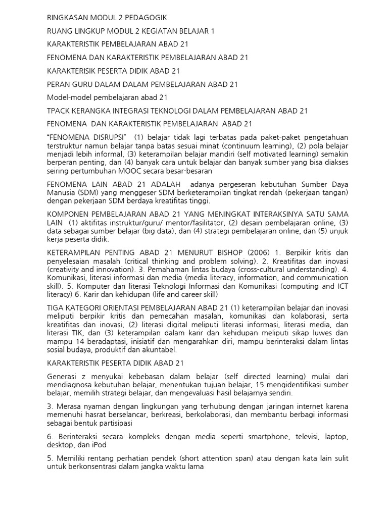 Pedagogik Abad 21: Modul 2 Ringkas | PDF | Ilmu Sosial