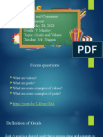 GOALS AND VALUES POWERPOINT (7 Manley)