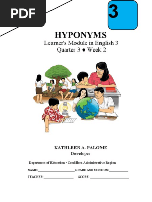 English 3 Hyponyms