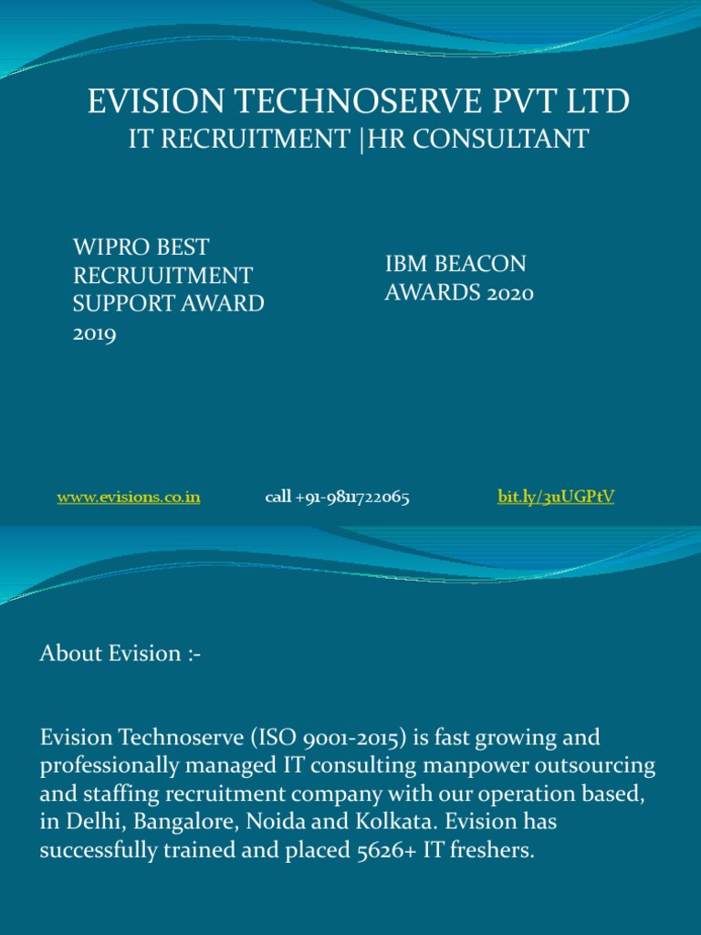 Evision Technoserve PVT LTD: It Recruitment - HR Consultant | PDF
