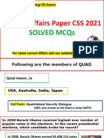 Current Affairs CSS Paper 2021 MCQs