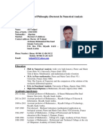 Doctor of Philosophy (Doctorat) in Numerical Analysis