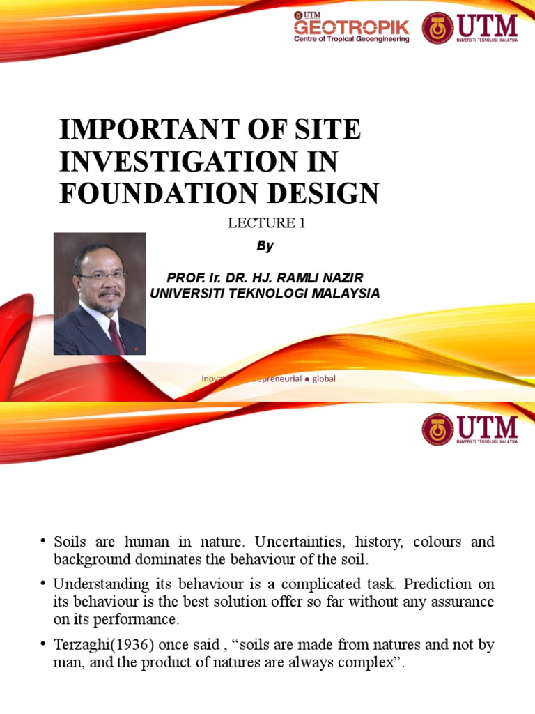 Site Investigation in Foundation Design | PDF | Geotechnical ...