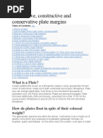 Destructive, Constructive and Conservative Plate Margins