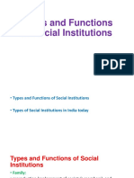 Types and Functions of Social Institutions