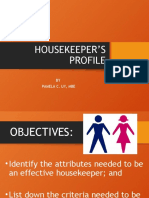 Housekeeper's Profile