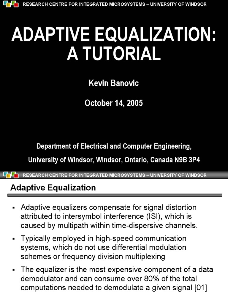 Equalization Tutorial PDF Engineering Signal Processing