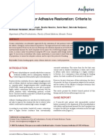 Indirect Posterior Adhesive Restoration: Criteria To Success