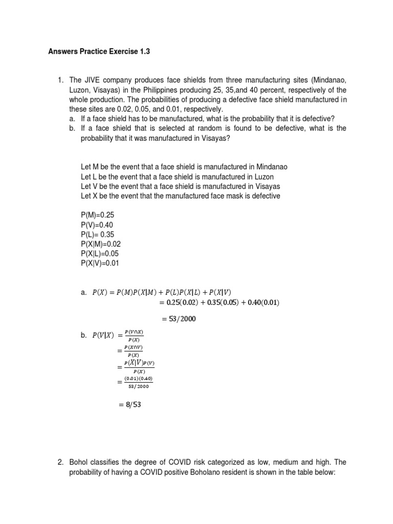 12 - Practice Exercise 1.3 - Answer | PDF