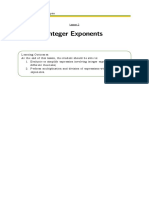 Integer Exponents: Chapter 1: Preliminary Topics