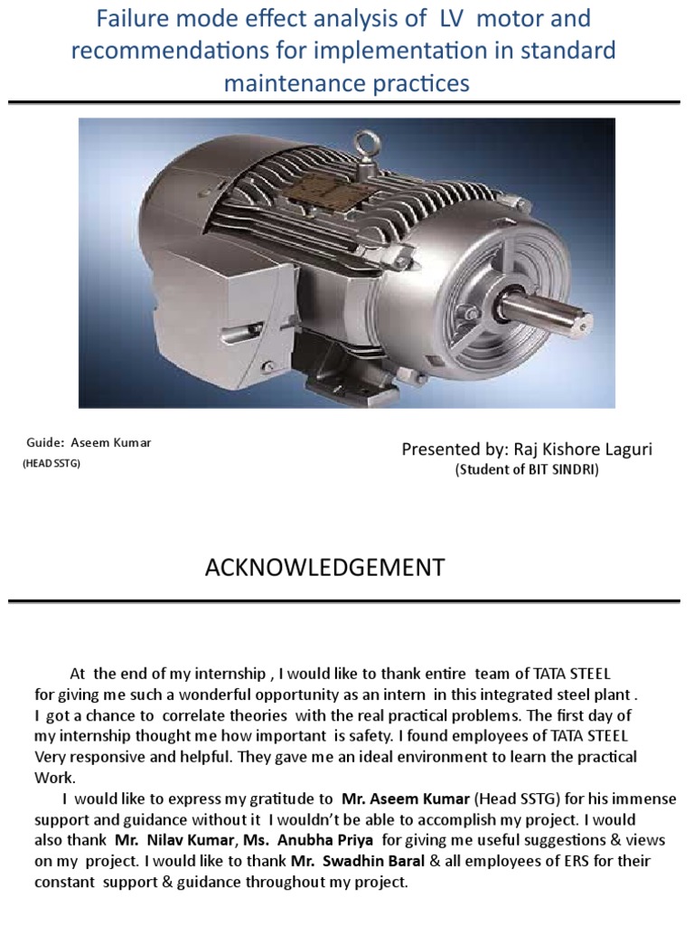 FMEA Insights for LV Motor Maintenance | PDF | Electric Motor | Bearing ...