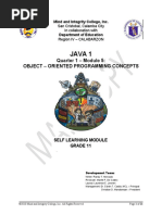Java 1: Quarter 1 - Module 5: Object - Oriented Programming Concepts
